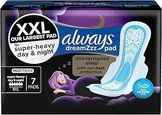 Always Pads Maxi Thick XXL for Super Heavy Night, 7 Sanitary Pads