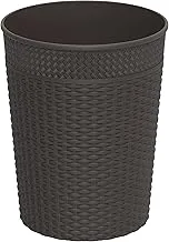 Cosmoplast 10L Cedarattan Round Waste Basket, Dark Brown