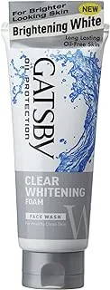 Gatsby Oil Protection Face Wash Clear Whitening Foam | Reduce Dullness and Removes Dirt On Face Skin | 120gm