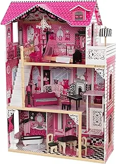 Kidkraft 65093 Amelia Wooden Dolls House with Furniture and Accessories Included ، مجموعة لعب مكونة من 3 طوابق للدمى 30 سم / 12 بوصة