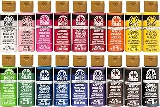 Folkart Acrylic Paint Set (2-Ounce), Promofai Colors I (18 Colors)