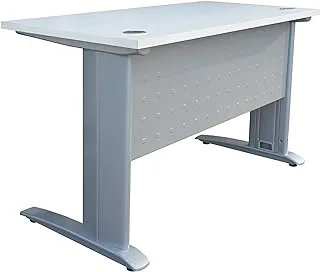 Mahmayi Stazion 1260 Modern Office Desk With Drawers (120Cm) (Without Drawers, White)