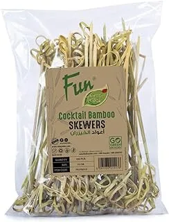 Fun® Green Track All Natural Cocktail Knot Bamboo Skewers 15Cm -Pack Of 100