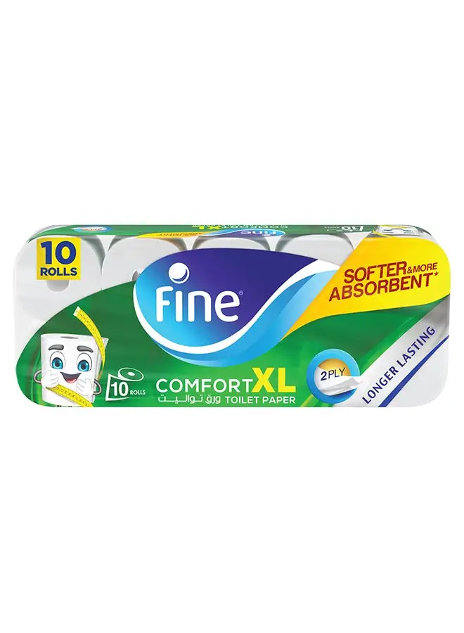 Fine Long Lasting Absorbent Sterilized Soft Flushable Toilet Paper 2 Ply 250 Sheets Pack of 10 White