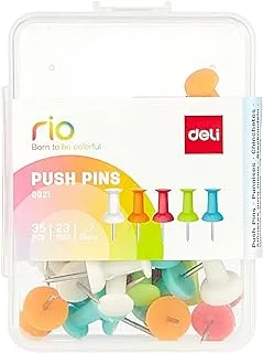 Deli Color Push Pin Box 23mm, 35Pieces