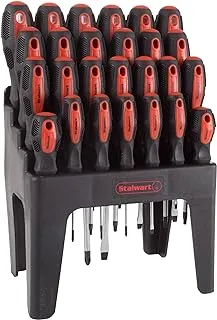 Stalwart - 75-HT4090 26 Piece Screwdriver Set with Wall Mount, Stand and Magnetic Tips- Precision Kit Including Phillips, Slotted, Pz and Star Screwdrivers By