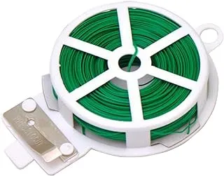 SYBL One Coil 30M/98 Feet Multifunction Sturdy Metal Twist Tie Cable Spool Roll Garden Plant Wire Ties Strap String Food Bag Sealing Cable With Cutter For Gardening Home Kitchen Office 30M Green