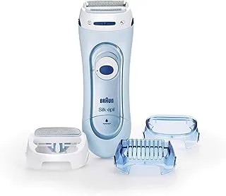 Braun Silk-epil Lady Shaver 5-160 Blue ، 3 في 1 ماكينة حلاقة كهربائية للاستخدام الرطب والجاف