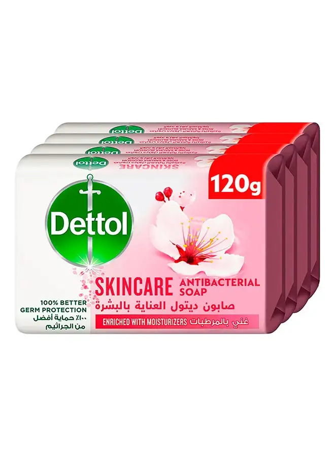 Dettol Pack Of 4 Skincare Anti-Bacterial Bar Soap 4x 120grams