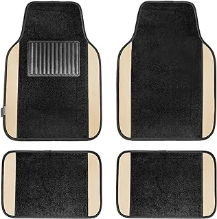 FH Group F14407Beige Universal Fit Premium Carpet Beige Automotive Floor Mats Fits Most Cars, Suvs, And Trucks With Driver Heel Pad, Full Set