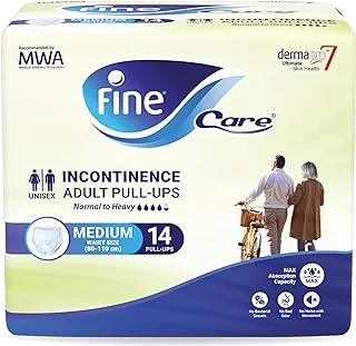 Fine Care Incontinence Unisex Adult Diaper Pull Ups Pants, Medium, waist size 80 - 110 cm (39 – 55 Inch), 14 diapers with Maximum Absorbency and Leak Protection