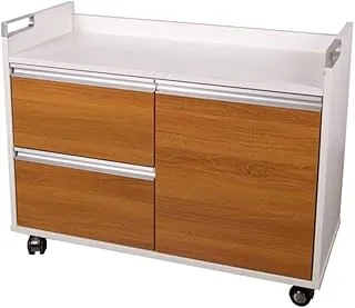 Mahmayi Zelda Sr02 Modern Side Return Rolling Drawer, White/Brown, D35 X H62 X W80 Cm