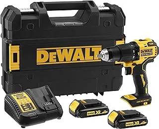 DeWalt 18V 13mm Hammer Compact Cordless 1.5AH ، أصفر / أسود ، DCD709S2T-GB ، ضمان لمدة 3 سنوات