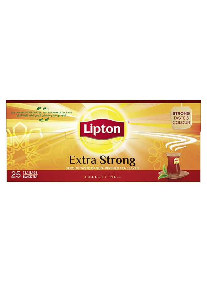 Lipton Extra Strong Black Tea 25 Teabags 2.2grams  Single