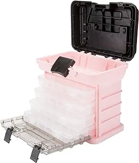 Pink Tool Box – Durable Tackle Organizer With 4 Compartments For Hardware, Fishing Tackle, Beads, Hair Accessories And More By Stalwart