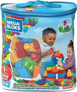 Mega Bloks Big Building Bag Building Set With 60 Big And Colourful Building Blocks, And 1 Storage Bag, Toy Gift Set For Ages 1 And Up