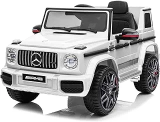 Dorsa Licensed Mercedes Benz Amg G63 12V Ride On Car With Remote Control For Kids, White