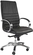 Mahmayi Susan 612 Pu Extra Cushion Executive Chair With Leatherite Upholstery For Home Office Conference Room- Modern, Comfortable, Durable, and Mobile for Productivity (Black, High Back)