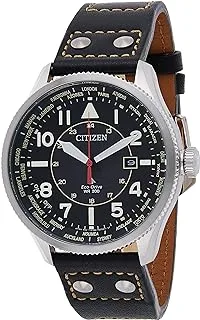 Citizen mens solar powered watch, analog display and leather strap - bx1010-02e