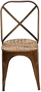 Dubai Garden Centre Wooden And Iron Chair, 90 cm Size