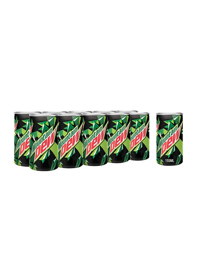 Mountain Dew Carbonated Soft Drink Mini Cans 155ml Pack of 10