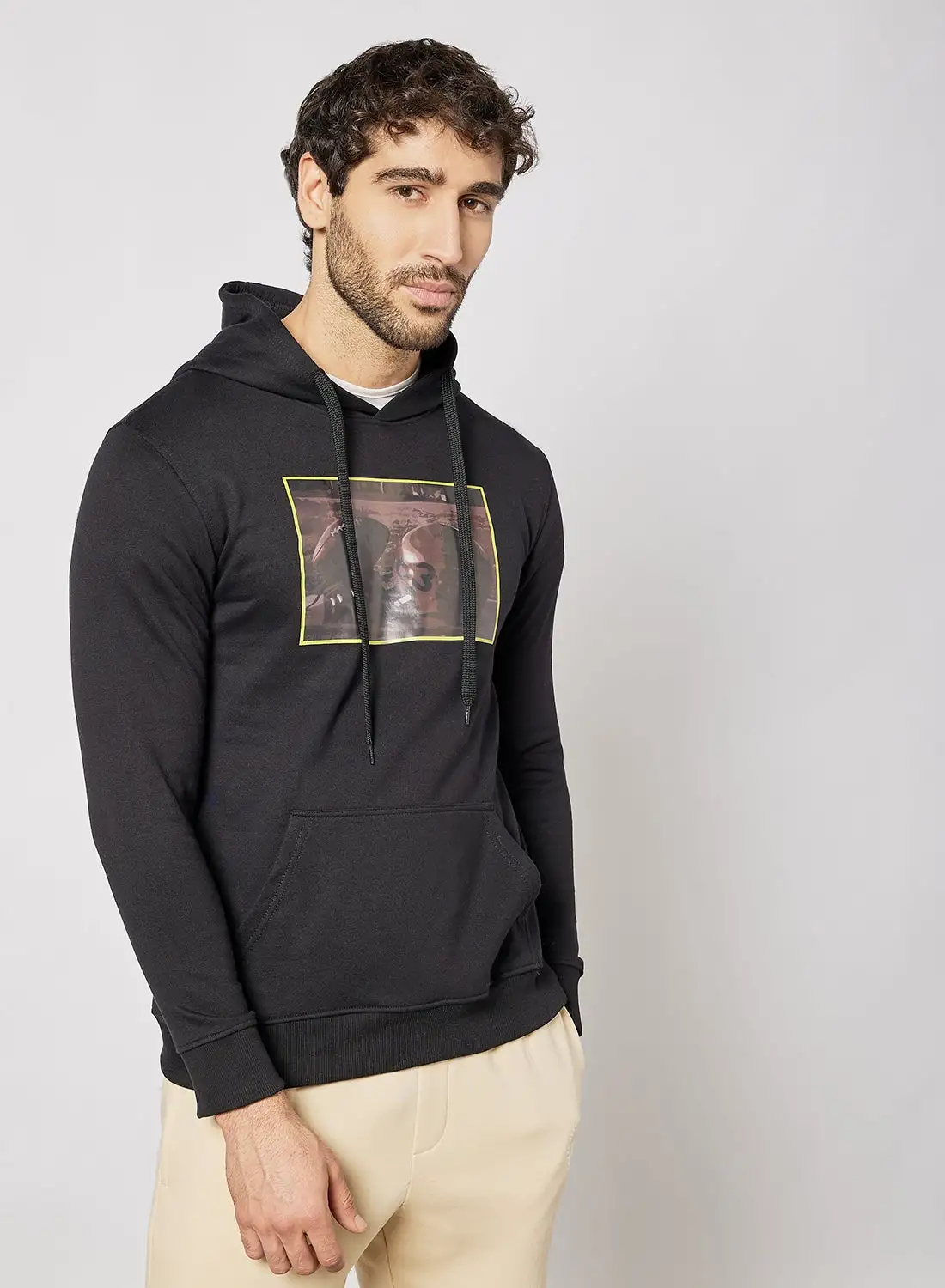 QUWA Casual Comfortable Hoodie Black