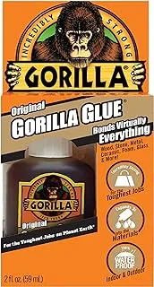 Gorilla Original Gorilla Glue, Waterproof Polyurethane Glue, 2 Ounce Bottle, Brown, Multicolor, 50003, 500028