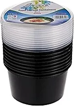 Cosmoplast 450 Ml Pack Of 10 Black Microwave Containers With Clear Lids