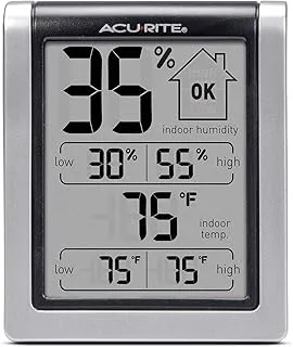 Acurite 00613 Digital Hygrometer & Indoor Thermometer Pre-Calibrated Humidity Gauge, 3