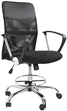 Mahmayi Renewed Executive Mesh Office Chair With Adjustable Seat Design And Breathable Mesh Backrest- Easy Mobility Castors – Black (With Draft Kit, Low Back)