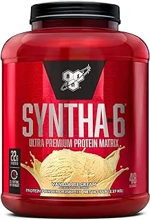 BSN Syntha-6 Ultra Premium Protein Matrix, Whey Protein Powder, Micellar Casein, Milk Protein Isolate Powder - Vanilla Ice Cream, 5 lbs, 48 Servings (2.27 KG)