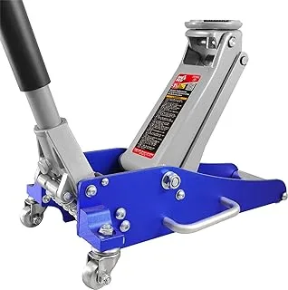 BIG RED T815016L Torin Hydraulic Low Profile Aluminum and Steel Racing Floor Jack with Dual Piston Quick Lift Pump, 1.5 Ton (3,000 lb) Capacity, Blue