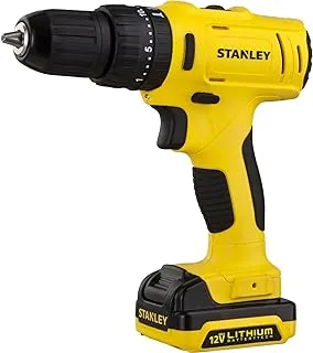 Stanley Cordless Hammer Drill Driver, 10.8 V, 2 X 1.5 Ah Li-Ion Battery With Charger & Kitbox, Yellow/Black - Sch121S2K-B5, 2 Years Warranty