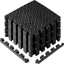 Yes4All Interlocking Foam Mats for Gym Exercise Equipment – (30cx30cm Each Tile - Pack of 12 Tiles For 1 Square Meter) Eva Interlocking Floor Tiles