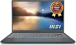 MSI Prestige 15 Ultrabook Business Laptop, Intel Core I7-1185G7, 15.6 Inch FHD Display, 1Tb SSD M.2 PCiE, 16GB DDR4 RAM, ‎NVIDIA GeForce GTX 1650 Graphics, Windows 10 - Eng/Ar Keyboard, Carbon Black