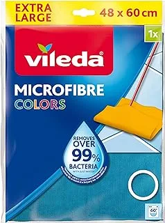 Vileda Microfibre floor cloth, Superior Cleaning ,Maximum Absorbency, Versatile, Blue/Orange, 1 Pc Large, 151991