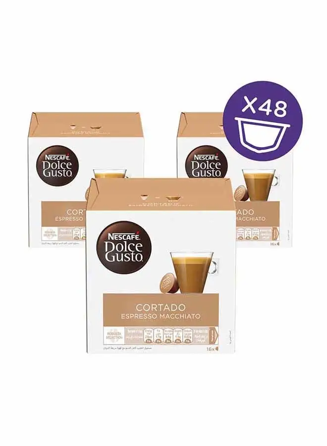 Nescafe Dolce Gusto Espresso Machiato Coffee 16 Capsules Espresso Espresso 100.8grams Pack of 3