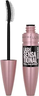 Maybelline New York Volume Mascara, Washable, Full Fan Effect, Long Eyelashes, Clump Free, Lash Sensational, Intense Black