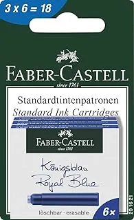 Faber-Castell Ink Catridge Blister, Blue, 18Pc 66 X 110 X 30 mm, 201621