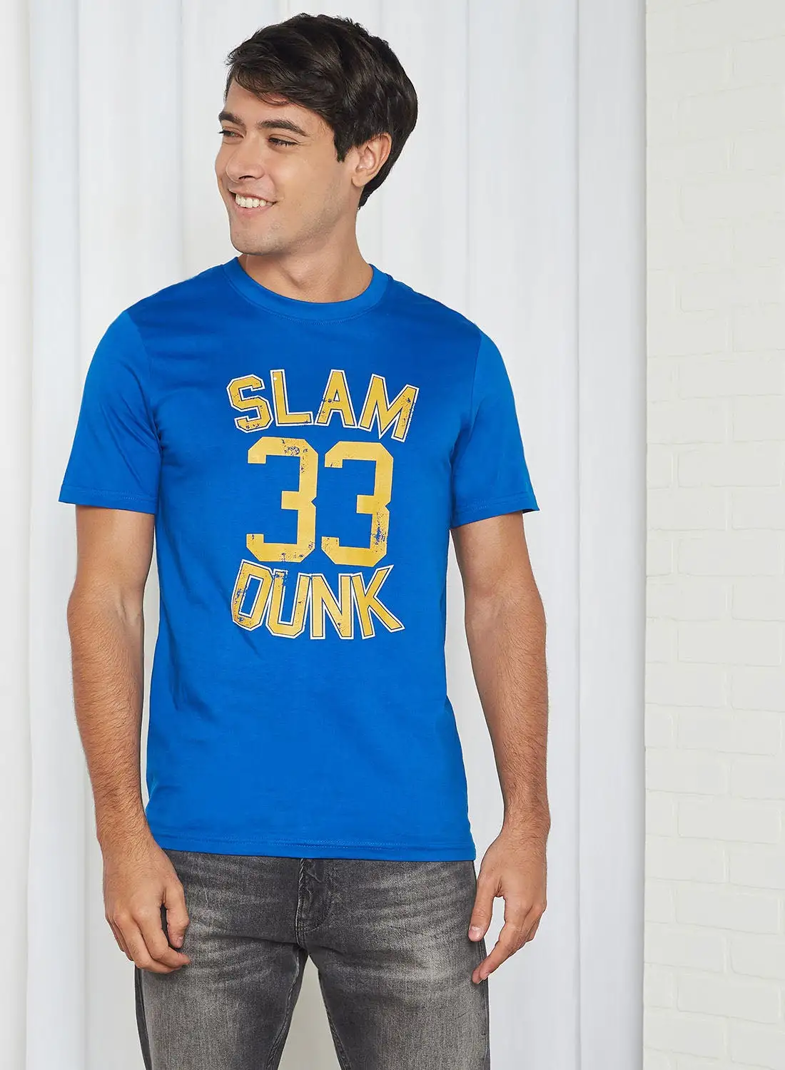 QUWA Slam Dunk 33 Printed T-Shirt Cobalt Blue