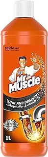 Mr. Muscle Sink and Drain Gel Cleaner, Clear Blocked Sinks Fast, Works In 5 Minutes, 1L