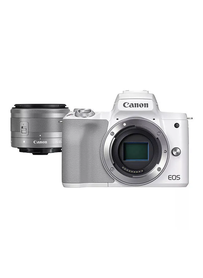 Canon EOS M50 Mark II + EF-M 15-45mm IS STM Kit أبيض