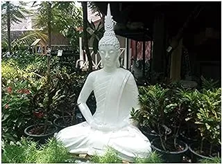 Dubai Garden Centre Resin Sitting Buddha Garden Statue, White