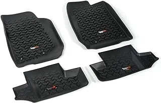 Rugged Ridge 12987.03 Floor Liner, Front/Rear; Black, 2007-2018 Jeep Wrangler Jk 2 Dr