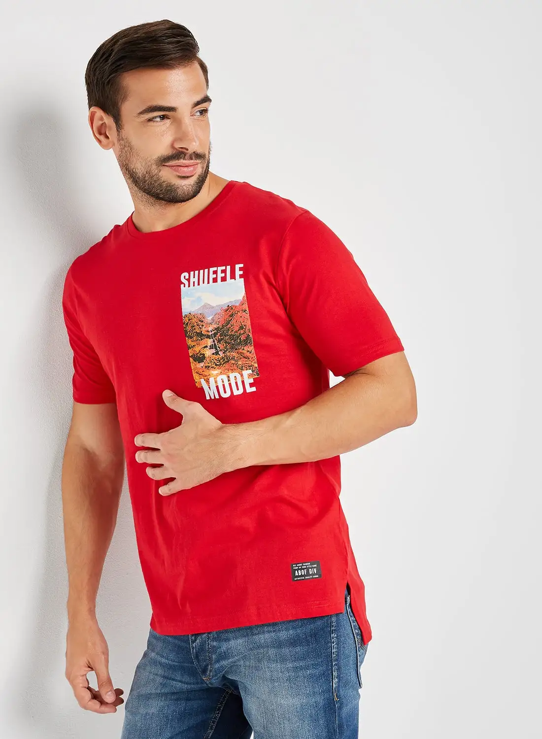 ABOF Shuffle Mode Graphic Printed T-Shirt Candy