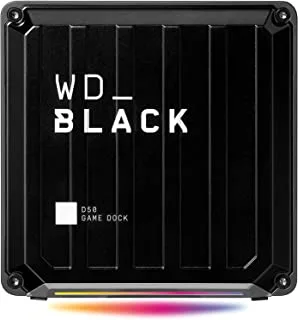 Wd_Black D50 Game Dock. 2X Thunderbolt 3 Ports, Displayport 1.4, Usb-C & 3X Usb-A, Audio In/Out, Gigabit Ethernet; Customizable RGB Lighting