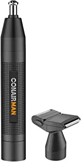 ConairMAN Battery-Powered Ear/Nose Trimmer, Includes Detailer and Shaver Attachment