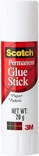 Scotch Permanent Glue Stick 0.69 oz (20gr.) White color, 1 stick/pack | Safe and Children Friendly | Strong adhesive | Water based | Non toxic | Acid free | For Paper, Scrapbooking | Glue Stix