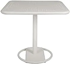 KOSE SQUARE TABLE BRUSHED ALUMINIUM, BLANC