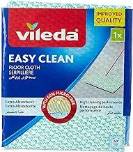 Vileda Easy Clean Floor Cloth, Microfiber, Absorbent, Durable, Stick to Floor Wiper, Hygienically Fresh For Longer, 1 Pc